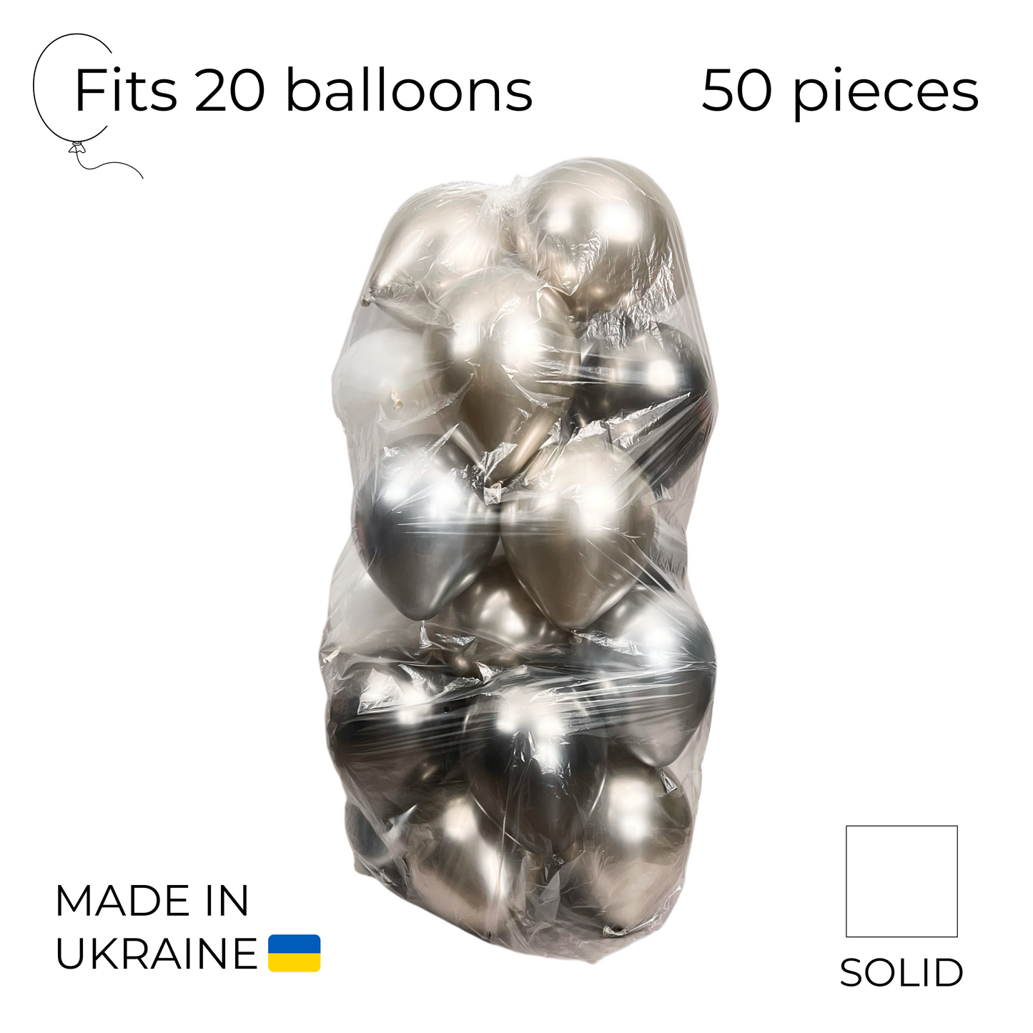 Balloon Transport Bags for 20 Inflated Balloons -  Clear (50 pcs)