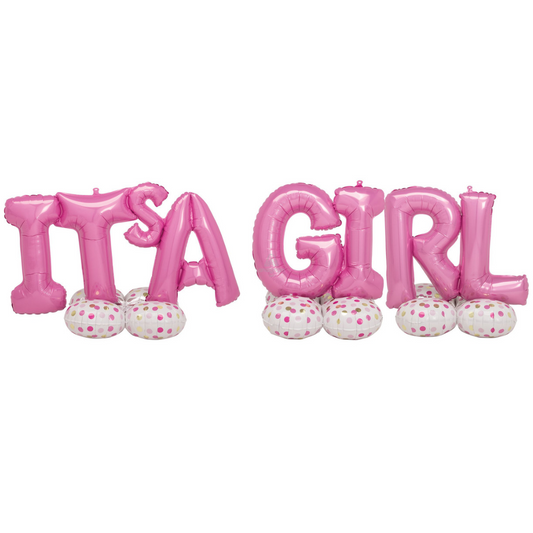 FOIL AIRLOONZ - IT'S A GIRL KIT CONSUMER INFLATE 34" ANAGRAM (PKG)