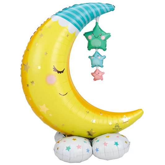 FOIL AIRLOONZ - MOON & STARS CONSUMER INFLATE 55" ANAGRAM (PKG)