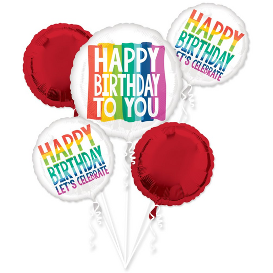 FOIL BOUQUET - HB TO YOU RAINBOW WISHES ANAGRAM (PKG)