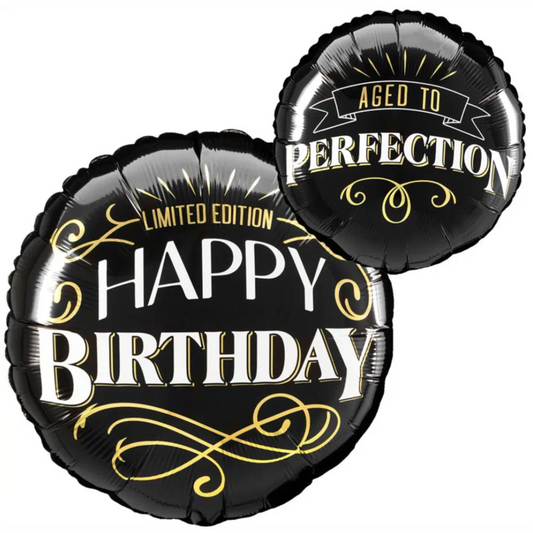 FOIL BALLOON 18" - HB AGED TO PERFECTION ANAGRAM (PKG)