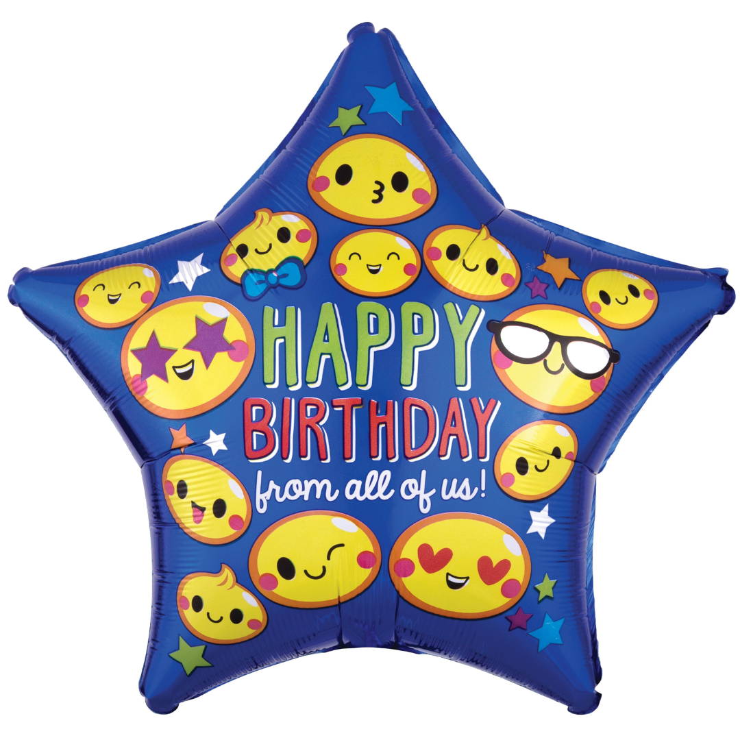 FOIL BALLOON 19" - HB FROM ALL OF US ANAGRAM (PKG)