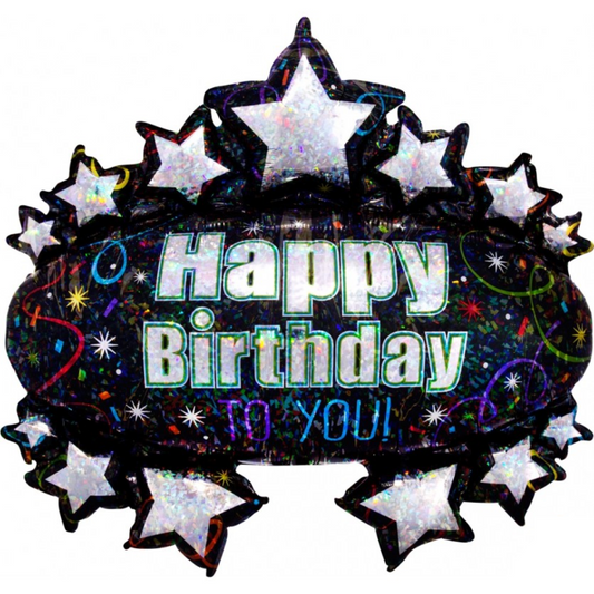 FOIL FIGURE - HB TO YOU BRILLIANT MARQUEE 31" (HOLO) ANAGRAM (PKG)