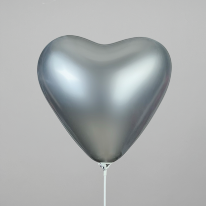 Kalisan 12" Heart | Mirror Silver (25 pcs)