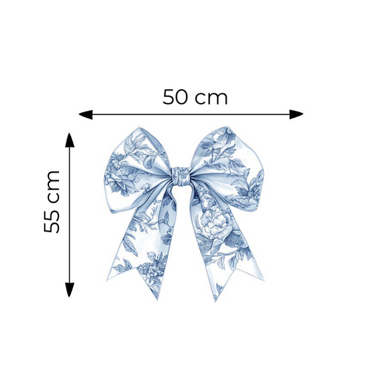 Sticker for Cardboard Cutout - Toile Blue Bow 55 x 50 cm (1 pc)