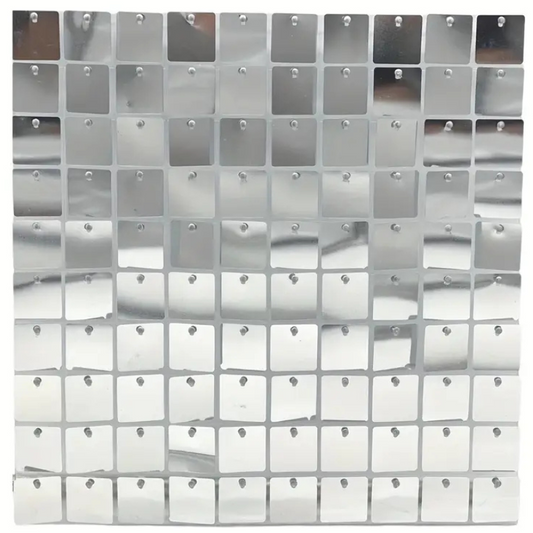 Shimmer Wall Backdrop Panels - Silver | 30x30 cm (36 pcs) + 2 Bonus Sequin Sets