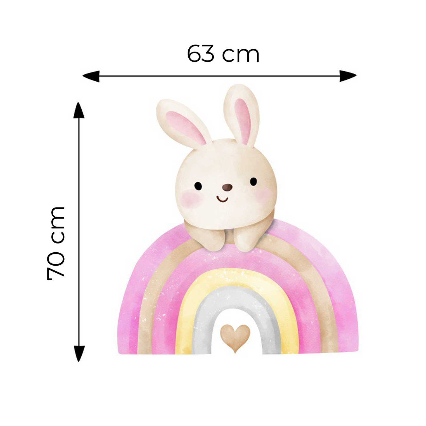 Sticker for Cardboard Cutout - Bunny and Pink Rainbow 70 x 63 cm (1 pc)