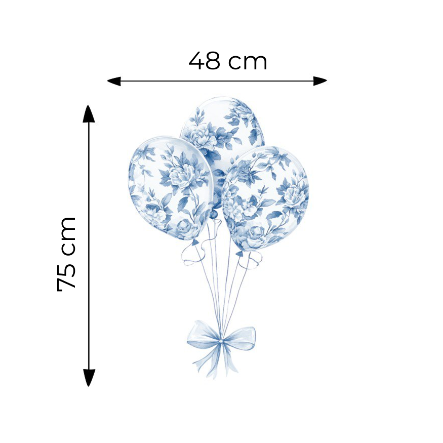 Sticker for Cardboard Cutout - Toile Blue Balloons 75 x 48 cm (1 pc)