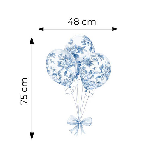 Sticker for Cardboard Cutout - Toile Blue Balloons 75 x 48 cm (1 pc)