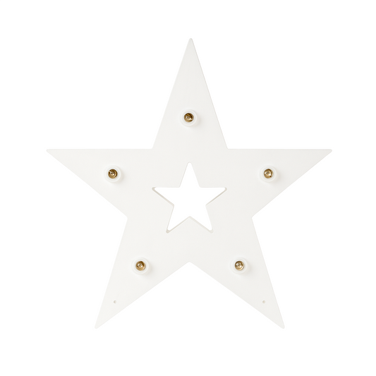 Wooden Star with Bulb Sockets - Painted (1 pc)