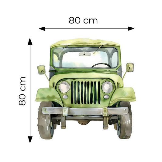 Sticker for Cardboard Cutout - Safari Jeep 80 x 80 cm (1 pc)