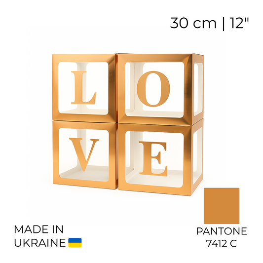 Balloon Box Set 30 cm | 12" - "LOVE" Rose Gold (1 pc)