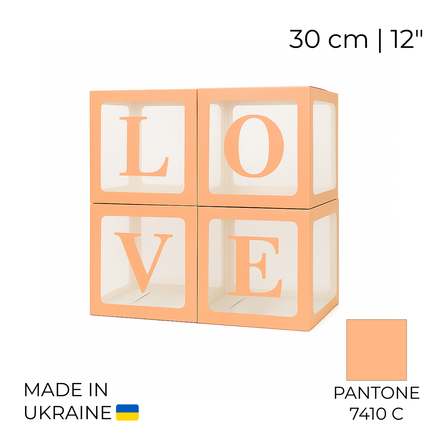 Balloon Box Set 30 cm | 12" - "LOVE" Peach (1 pc)