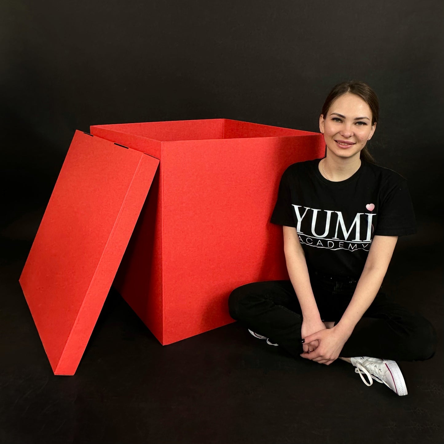 Surprise cardboard balloon box - Red