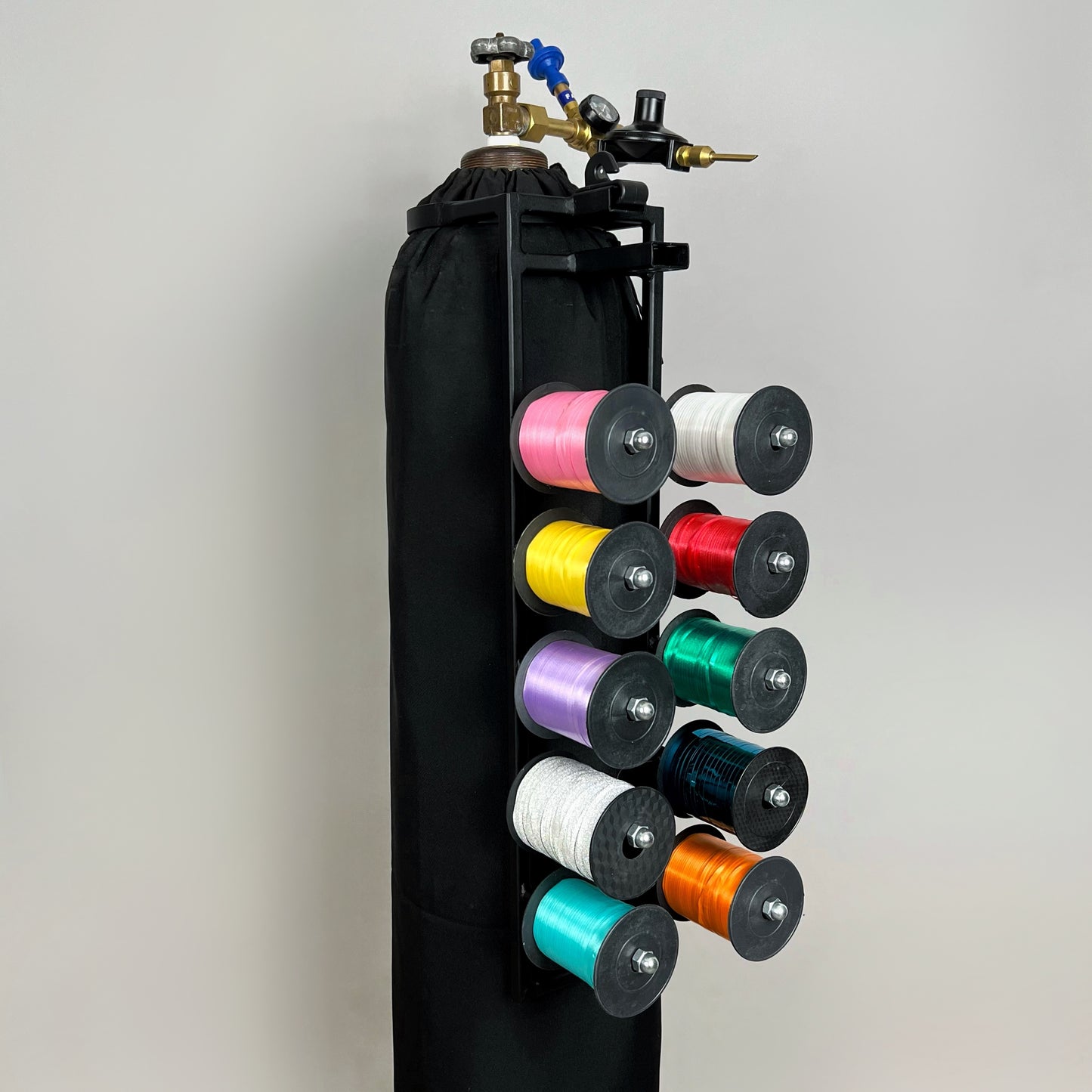 Ribbon Dispenser for Helium Tank LNK-7 - Detachable Black | 10 spools + Cutter (1 pc)