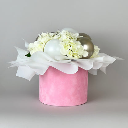 Velvet Round Flower Box 8" x 7" | 20 × 18 cm Pink (1 pc)