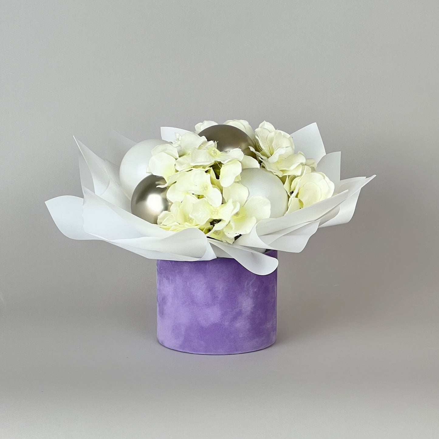 Velvet Round Flower Box 5" x 4" | 12 × 10 cm Lavender (1 pc)