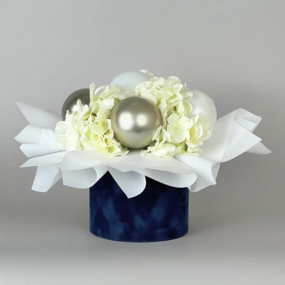 Velvet Round Flower Box 6" x 5,5" | 16 × 14 cm Blue (1 pc)