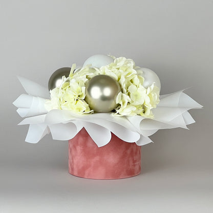 Velvet Round Flower Box 6" x 5,5" | 16 × 14 cm Powdery (1 pc)