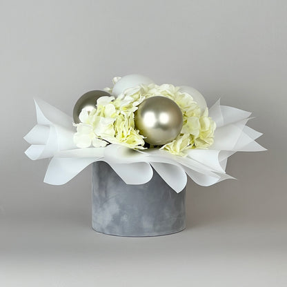 Velvet Round Flower Box 6" x 5,5" | 16 × 14 cm Light Grey (1 pc)