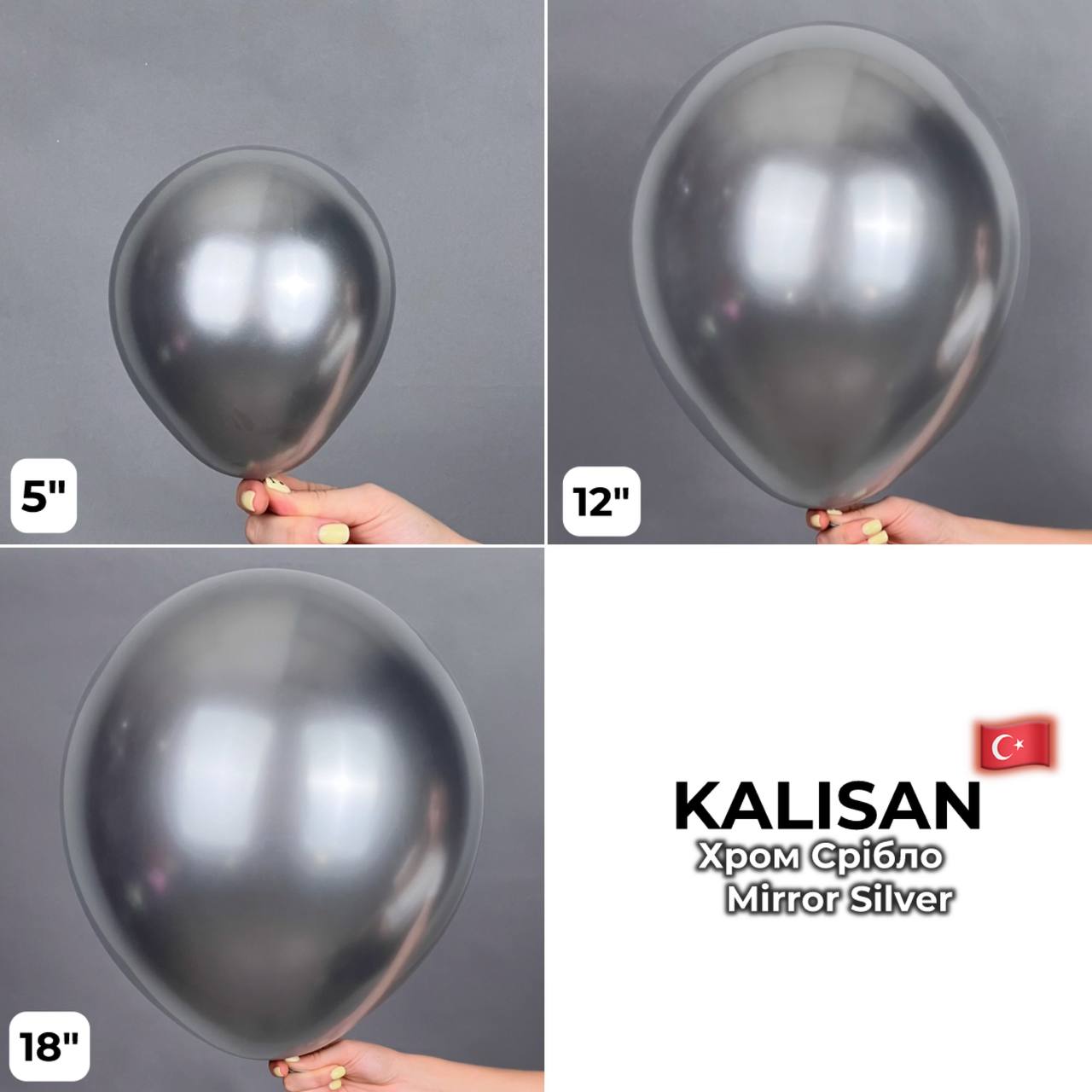 Kalisan 12" Mirror Silver (50 psc)