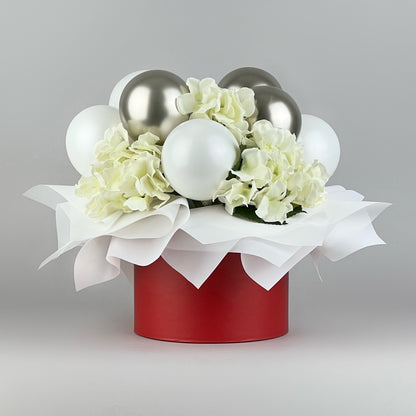 Round Flower Box 8" x 7" | 20 × 17 cm Burgundy (1 pc)