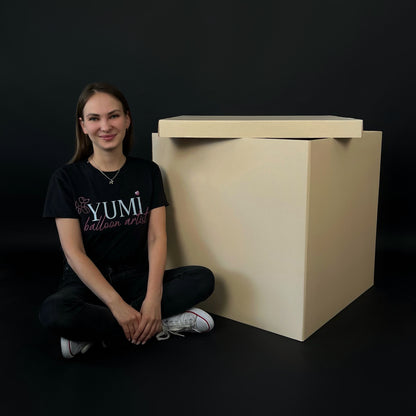 Surprise Balloon Box 70 cm | 28"  - Beige (1 pc)