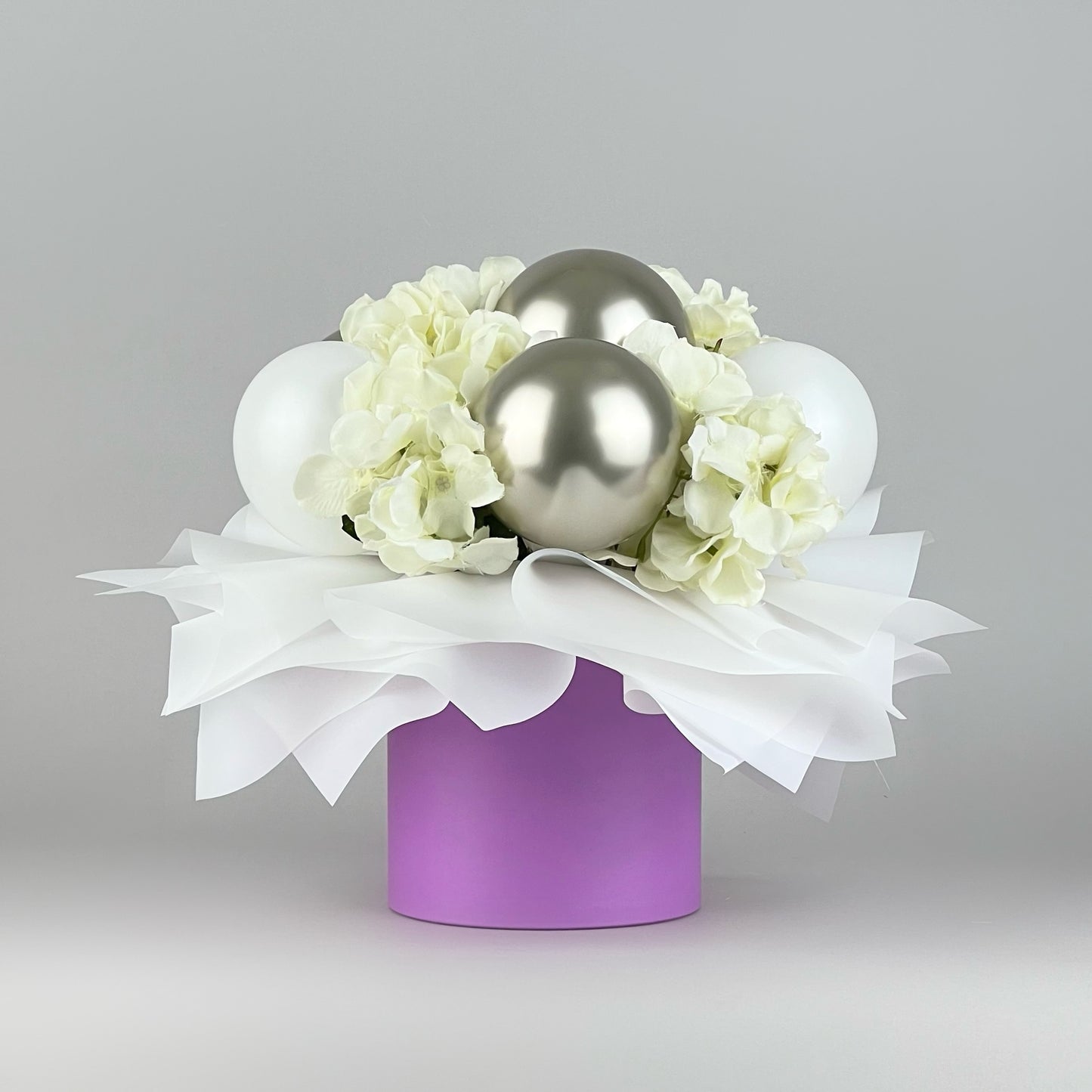 Round Flower Box 6" x 7" | 15 × 17 cm Purple (1 pc)
