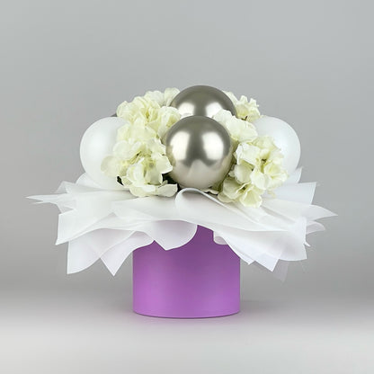 Round Flower Box 6" x 7" | 15 × 17 cm Purple (1 pc)