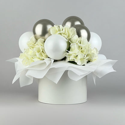 Round Flower Box 8" x 7" | 20 × 17 cm Light Grey (1 pc)
