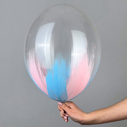 Belbal 12" | Brush Blue and Pink on Transparent (25 pcs)