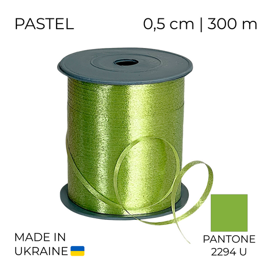 Curling Mylar Ribbon Tapex Pastel Olive | 0,5/300 (1 pc)