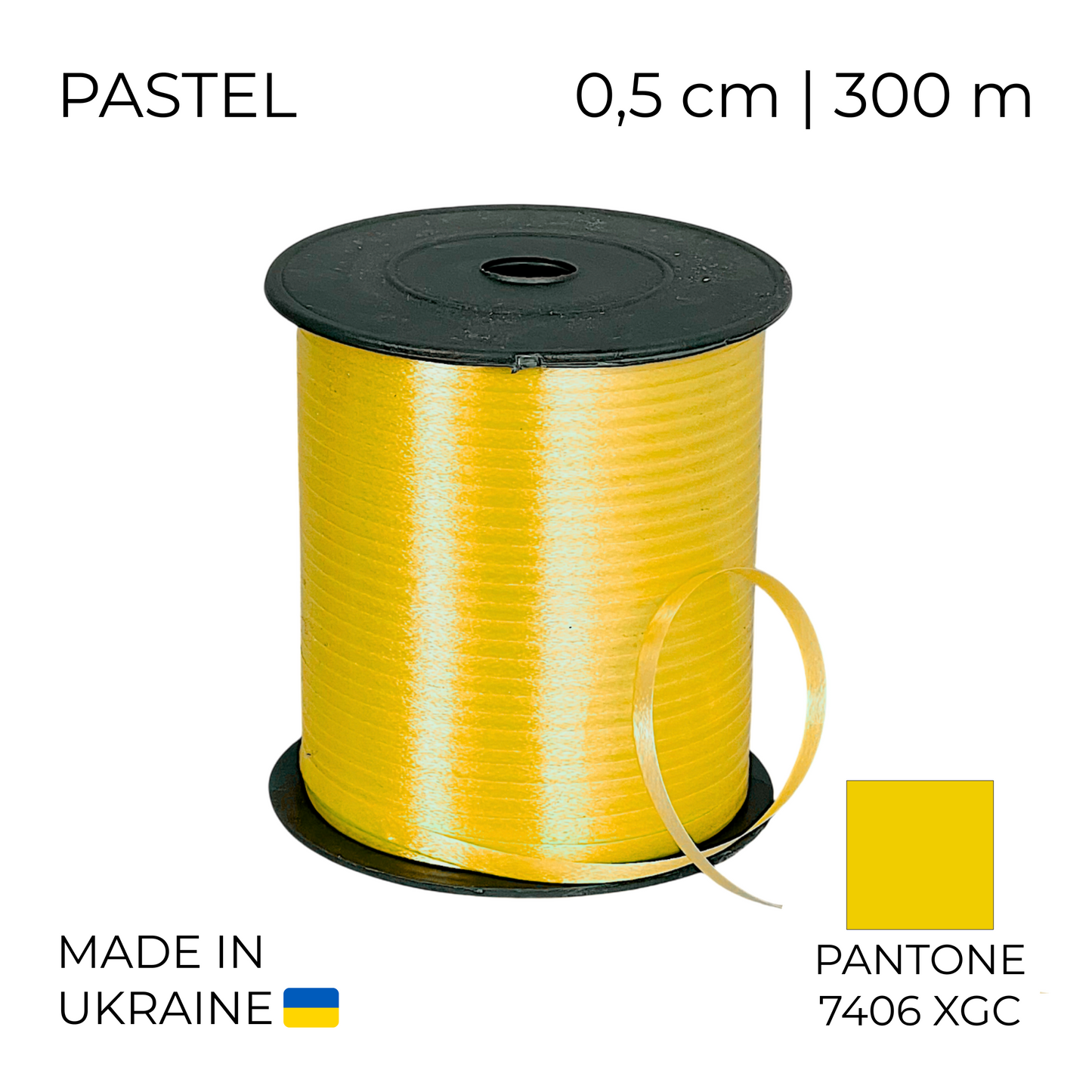 Curling Mylar Ribbon Tapex Pastel Yellow | 0,5/300 (1 pc)