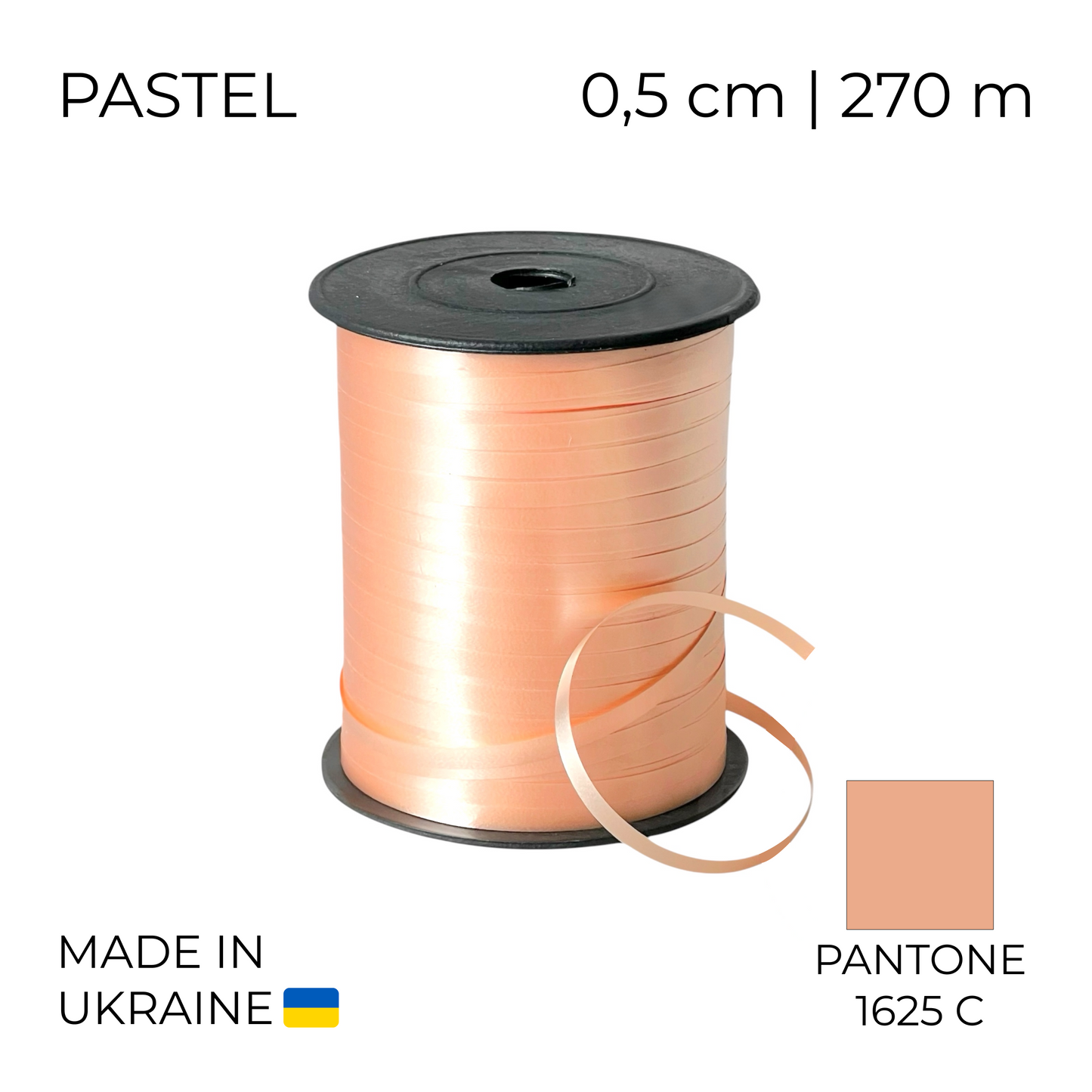 Curling Mylar Ribbon Tonika 004 Pastel Peach | 0,5/270 (1 pc)