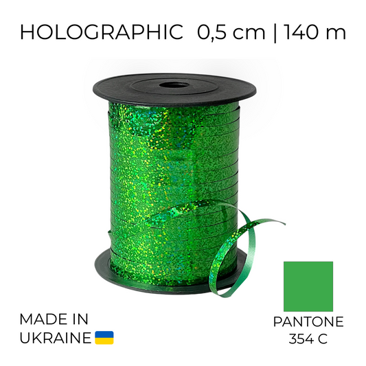 Curling Mylar Ribbon Tonika 006 Holographic Green | 0,5/140 (1 pc)