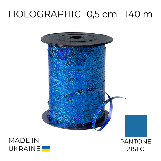 Curling Mylar Ribbon Tonika 007 Holographic Blue | 0,5/140 (1 pc)