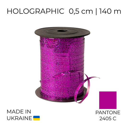 Curling Mylar Ribbon Tonika 008 Holographic Fuchsia | 0,5/140 (1 pc)