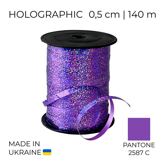 Curling Mylar Ribbon Tonika 017 Holographic Purple | 0,5/140 (1 pc)