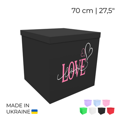 Printed Balloon Box 70 cm | 28" - "Love"