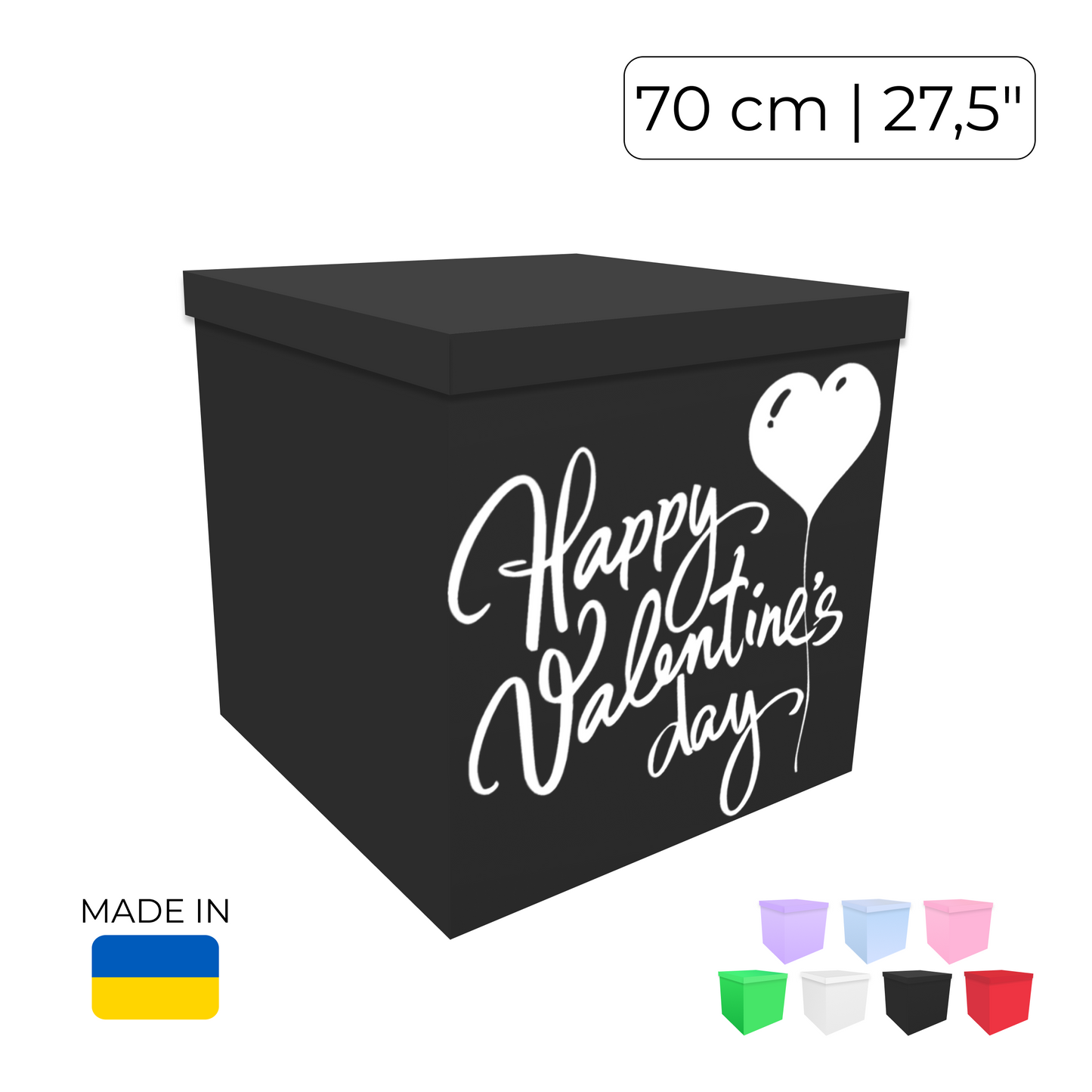 Printed Balloon Box "Happy Valentine's Day"