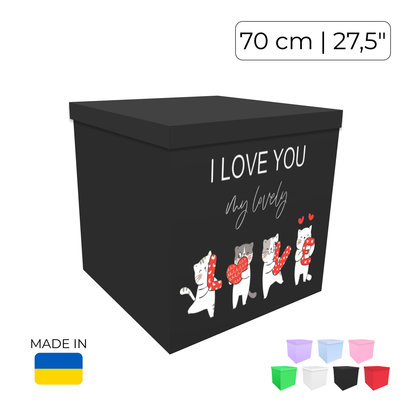 Printed Balloon Box "I Love You, My Lovely"