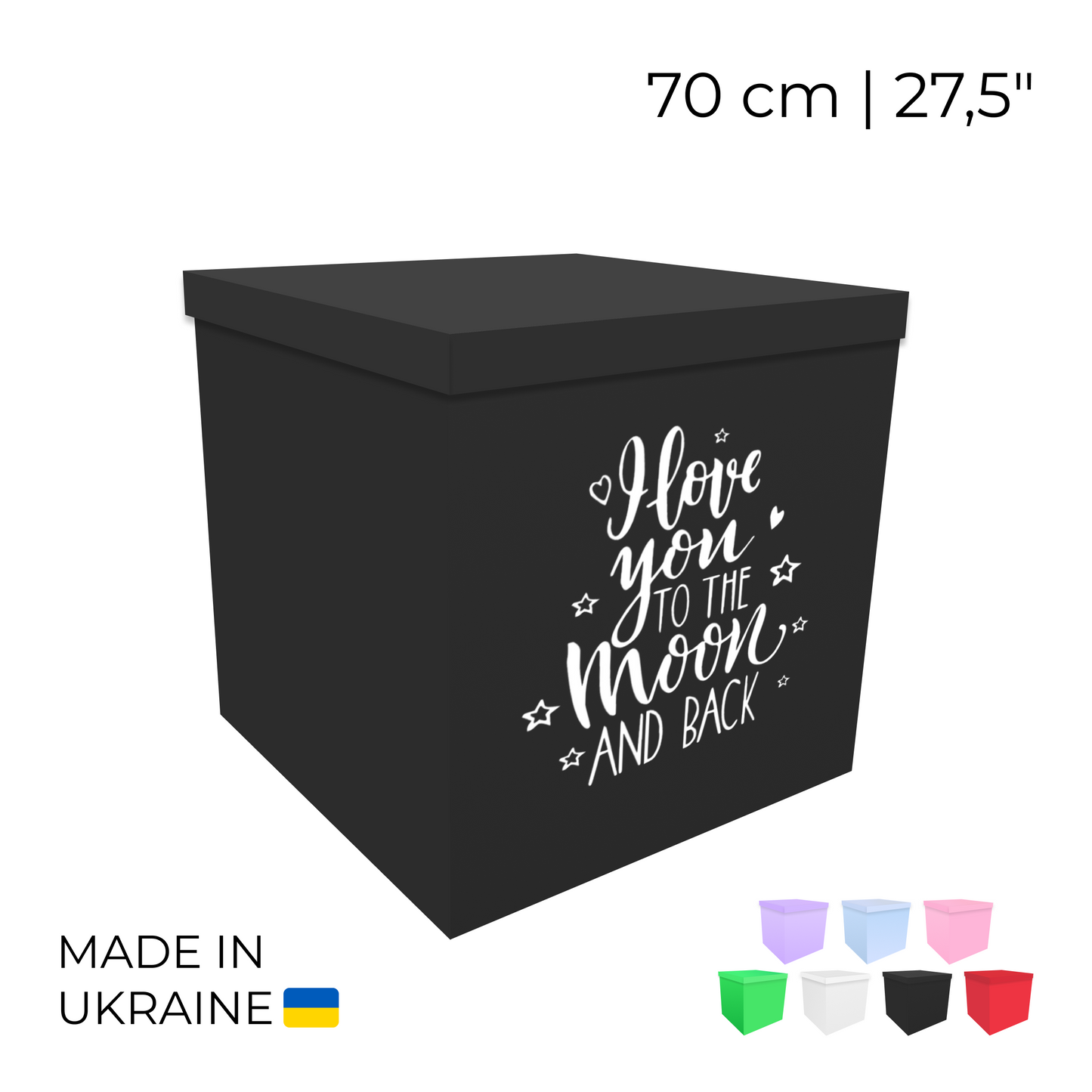 Printed Balloon Box 70 cm | 28" - "To the Moon and Back"