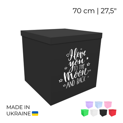 Printed Balloon Box 70 cm | 28" - "To the Moon and Back"