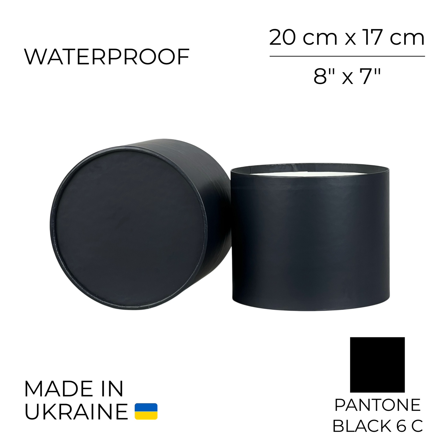 Round Flower Box 8" x 7" | 20 × 17 cm Black (1 pc)