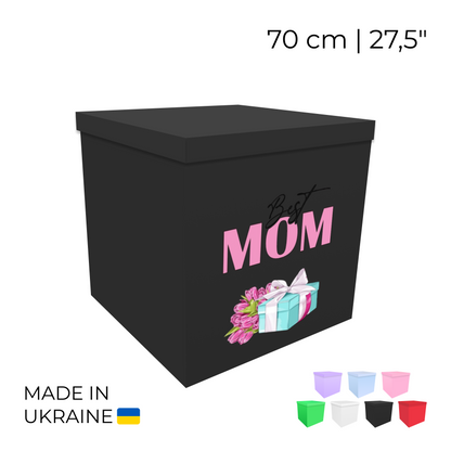 Printed Balloon Box " Best Mom"