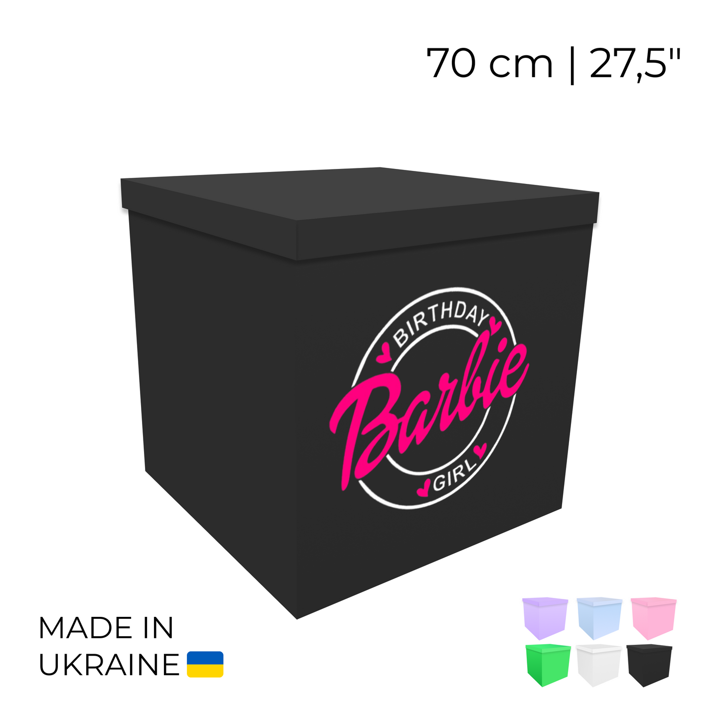 Printed Balloon Box 70 cm | 28" - "Barbie"