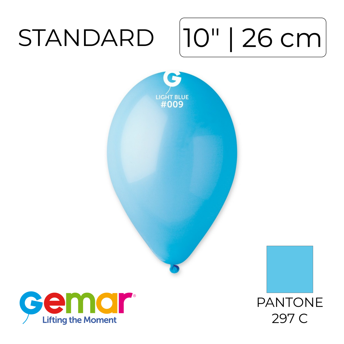 Gemar 10" | Standard 009 Light Blue (100 pcs)