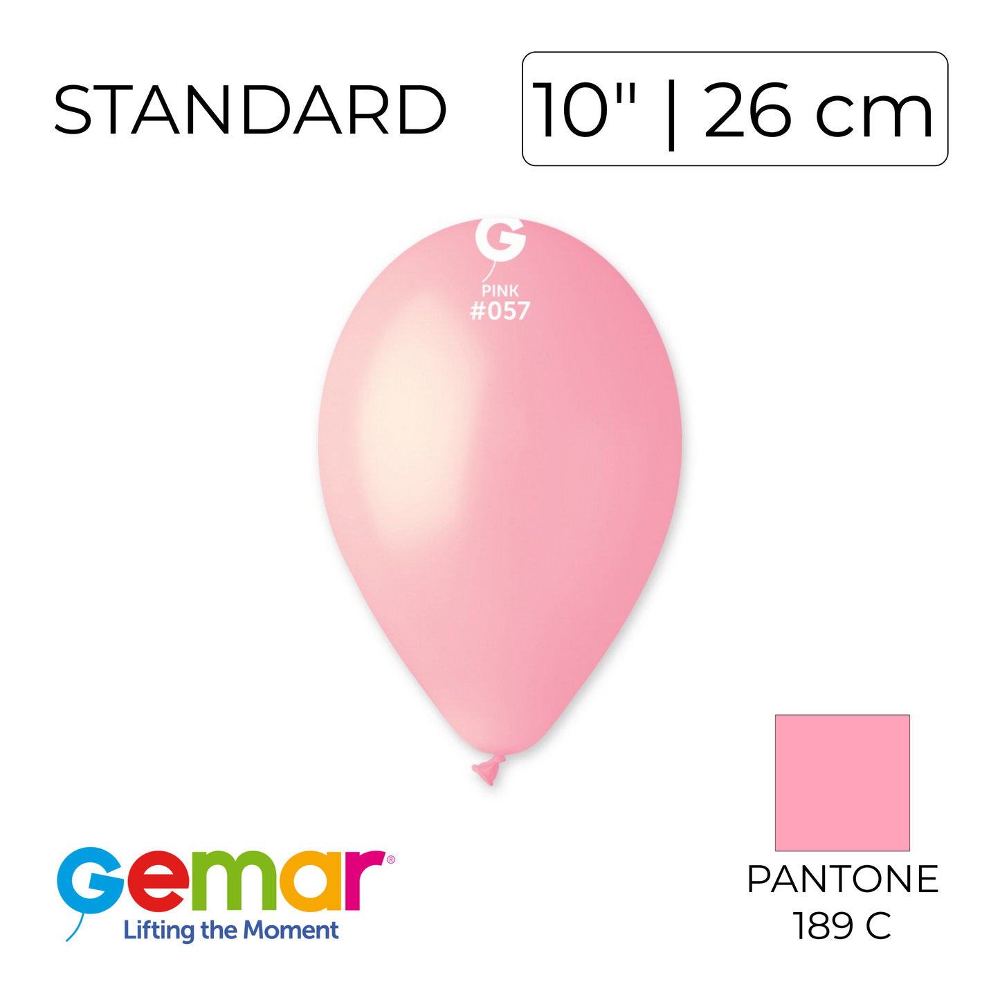Gemar 10" | Standard 057 Pink (100 pcs)