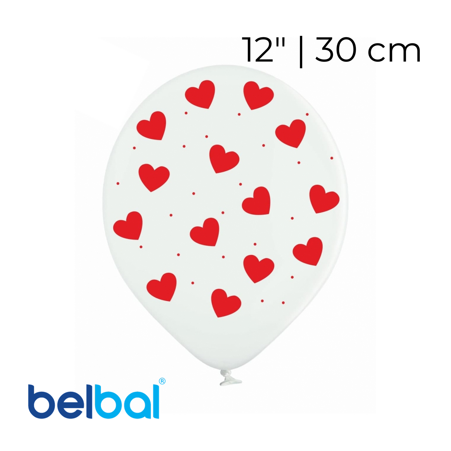 Print 427 Belbal 12” | “Red hearts on White”  (1 pc)