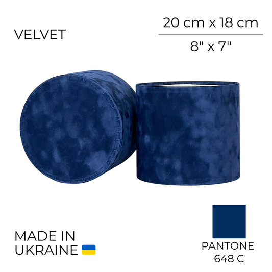 Velvet Round Flower Box 8" x 7" | 20 × 18 cm Blue (1 pc)
